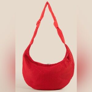 Fame Textured Mesh Knot Shoulder Bag